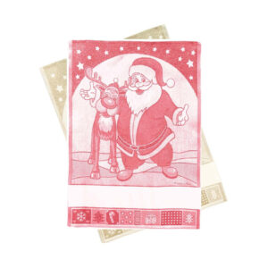 Strofinaccio Babbo Natale con renna 50x70 220161