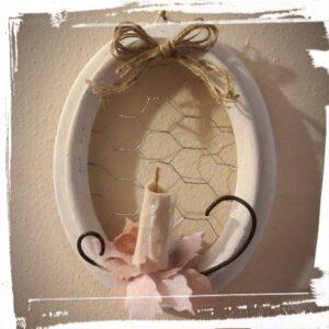 Quadretto shabby con candela