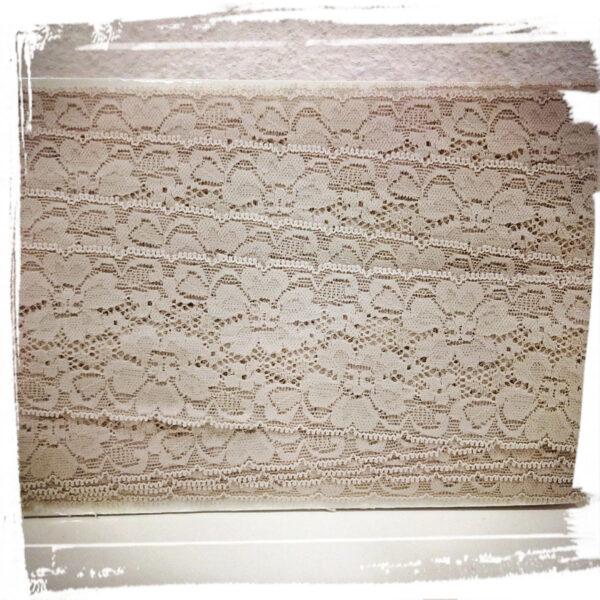 Pizzo raschel elastico beige