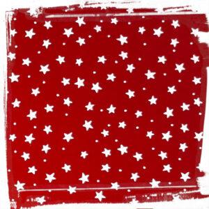 Pannolenci stampato 45x45 stelle S154 rosso/bianco